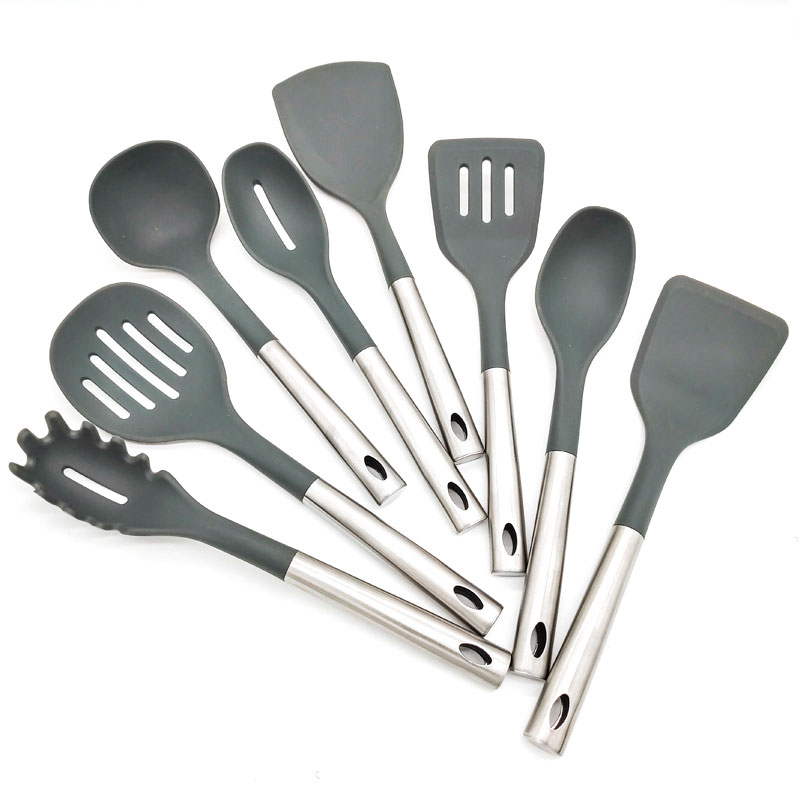 Herramientas de cocina de utensilios de cocina de silicona fáciles de limpiar de 8 piezas