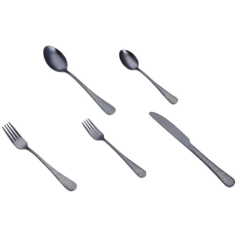 Juego de cubiertos de acero inoxidable con baño de titanio en gris bronce